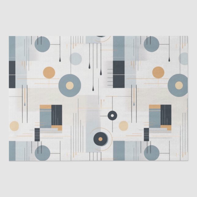 Pastellfarben geometrisches Muster Mitte des Jahrh Seidenpapier (Vorderseite)