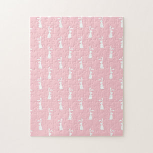 Pastellfarben-Hasenmuster rosa Hintergrund Haustie