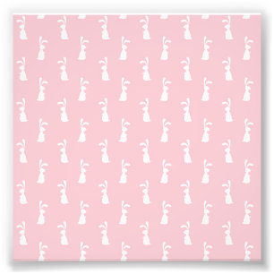 Pastellfarben-Hasenmuster Rosa Hintergrund Haustie Fotodruck