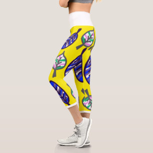 Pastellfarben Helle türkisfarbene Blätter Leggings