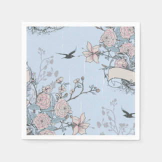 Pastellfarben im asiatischen Stil, rosa Lilien und Serviette