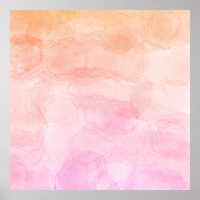 Pastellfarben Künstlerisches Aquarellmuster Poster (Vorne)