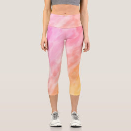 Pastellfarben Künstlerisches High Waisted Capris