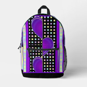 Pastellfarben & lila Herzen schlagen Bedruckter Rucksack