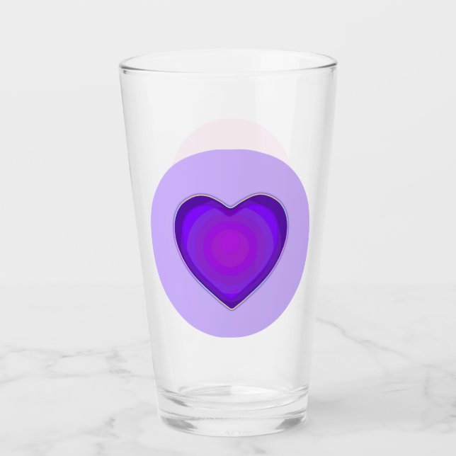 Pastellfarben & lila Herzen schlagen Glas (Vorderseite)
