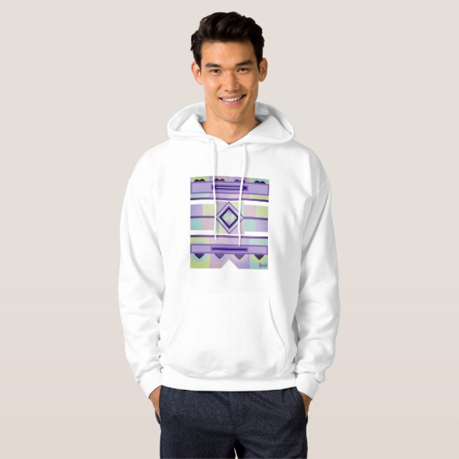 Pastellfarben & lila Herzen schlagen Hoodie (Vorne ganz)