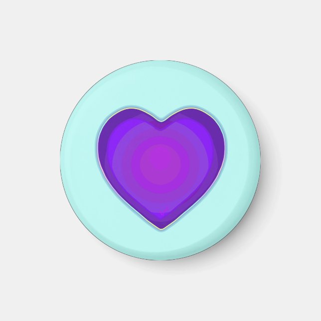 Pastellfarben & lila Herzen schlagen Magnet (Vorne)