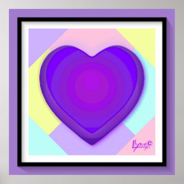 Pastellfarben & lila Herzen schlagen Poster