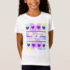 Pastellfarben & lila Herzen schlagen T-Shirt