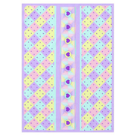 Pastellfarben & lila Herzen schlagen Tischdecke