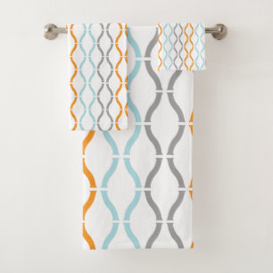 Pastellfarben Moderne geometrische Linien Badhandtuch Set