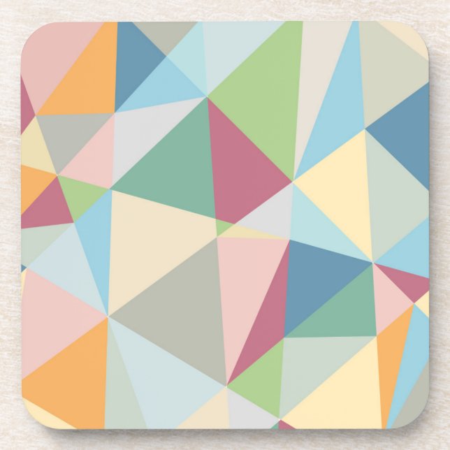 Pastellfarben Modernes Abstraktes geometrisches Mu Getränkeuntersetzer (Vorderseite)