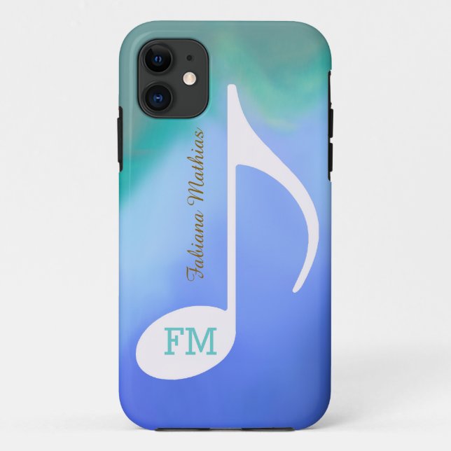 Pastellfarben Musiknote personalisiert Case-Mate iPhone Hülle (Rückseite)