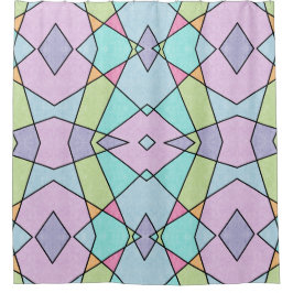 Pastellfarben Niedlich Pink Blau Abstrakt geometri Duschvorhang