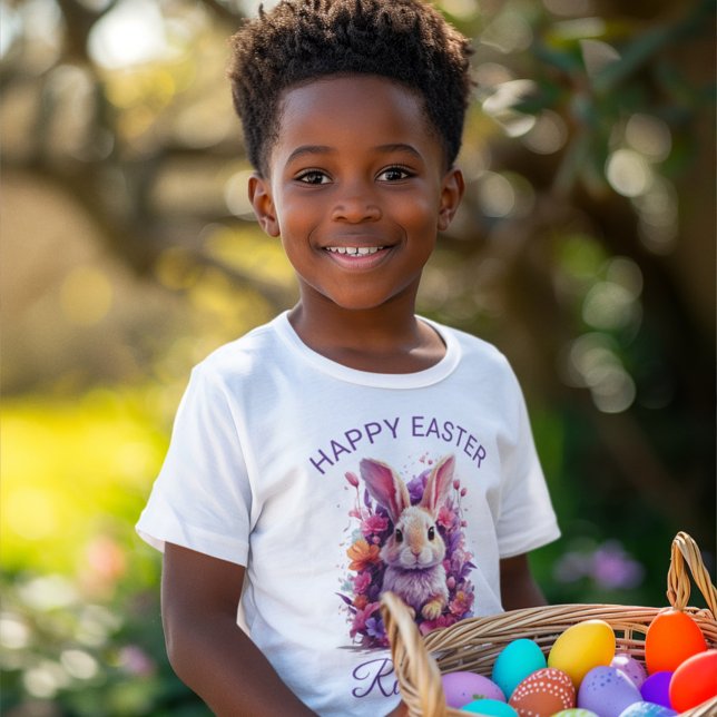 Pastellfarben Ostern Bunny & Blume Individuelle Na T-Shirt (Von Creator hochgeladen)