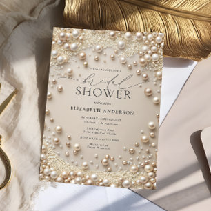 Pastellfarben Perlen mit Karo-Brautparty Einladung