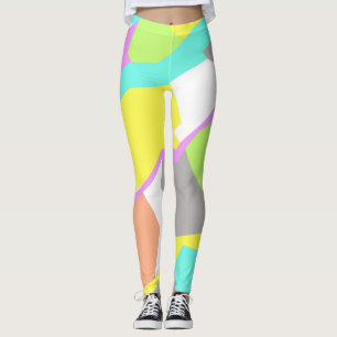 Pastellfarben Positive Vibes Abstrakte Leggings