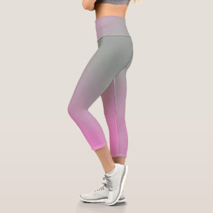Pastellfarben Positive Vibes Blassgrau Pink Capri Leggings