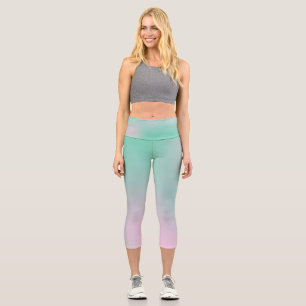 Pastellfarben Positive Vibes Blasstürkisfarben Pin Capri Leggings