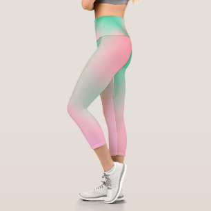 Pastellfarben Positive Vibes Blasstürkisfarben Pin Capri Leggings