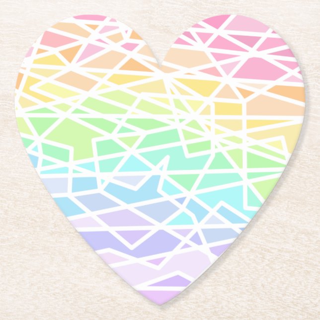Pastellfarben Rainbow Geometric Paper Untersetzer (Vorderseite)
