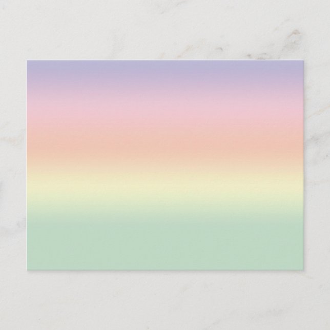 Pastellfarben-Regenbogen-Postkarte Postkarte (Vorderseite)