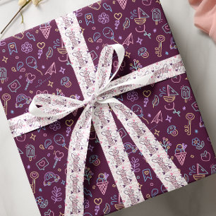 Pastellfarben Schmetterlinge individuelle Name Satinband