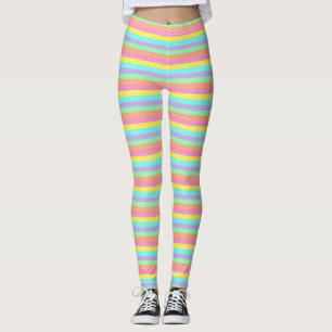 Pastellfarben Streifen Leggings
