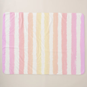 Pastellfarben Streifen Pink Lila Sherpadecke