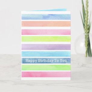 Pastellfarben Streifen zum Geburtstag Karte