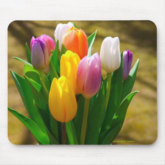 Pastellfarben Tulpen-Mauspad Mousepad (Vorne)