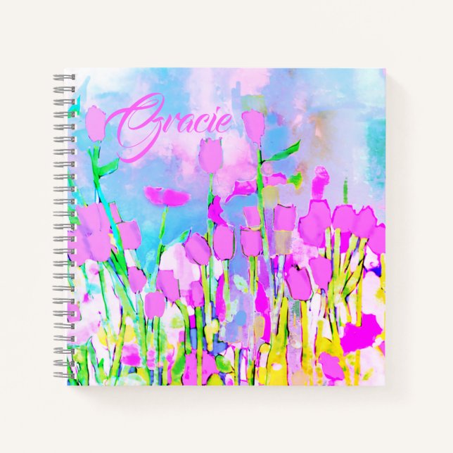 Pastellfarben von Blume in Feldpastellfarben Notizbuch (Vorderseite)