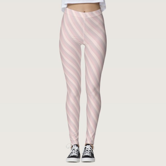 Pastellfarben Vorlage Chic Pink Creme Lila Leggings (Vorderseite)