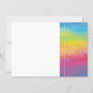 Pastellfarben Wasserfarbenregenbogen Einladung