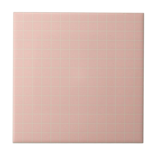 Pastellfarben Weich rosa und grüne, karierte Muste Fliese (Vorderseite)