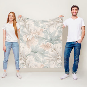 Pastellfarben zarte Blumenmotive Fleecedecke