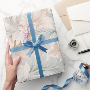 Pastellfarben zarte Blumenmotive Geschenkpapier