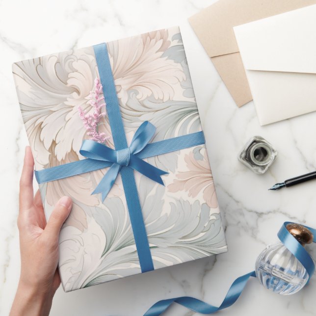 Pastellfarben zarte Blumenmotive Geschenkpapier (Schenken)