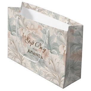 Pastellfarben zarte Blumenmotive Große Geschenktüte