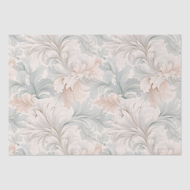 Pastellfarben zarte Blumenmotive Seidenpapier (Vorderseite)