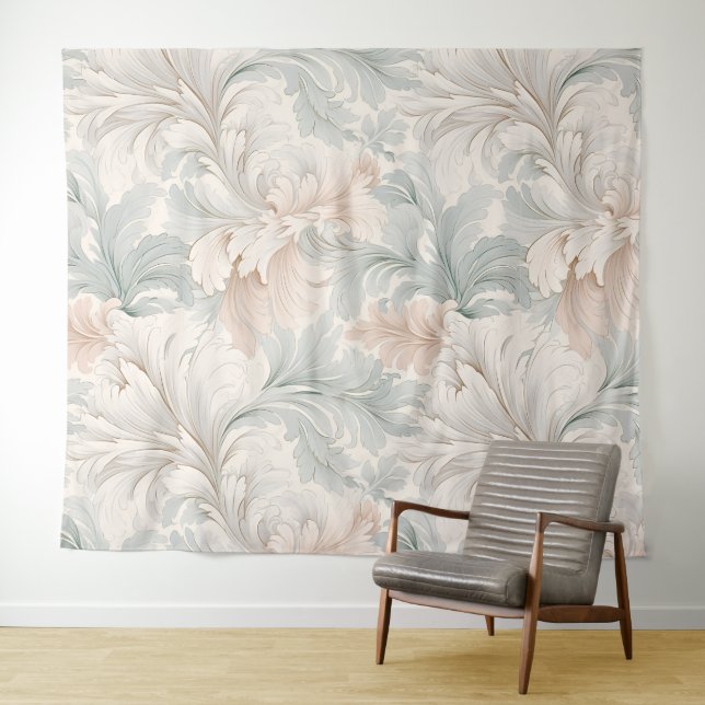 Pastellfarben zarte Blumenmotive Wandteppich (Beispiel (Horizontal))