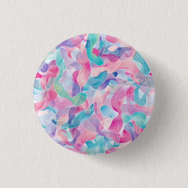 Pastellfarbene abstrakte Bandmuster Button (Vorderseite)