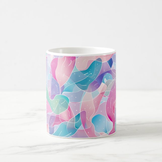 Pastellfarbene abstrakte Bandmuster Kaffeetasse (Mittel)