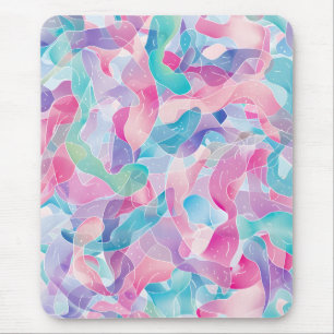 Pastellfarbene abstrakte Bandmuster Mousepad
