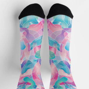 Pastellfarbene abstrakte Bandmuster Socken