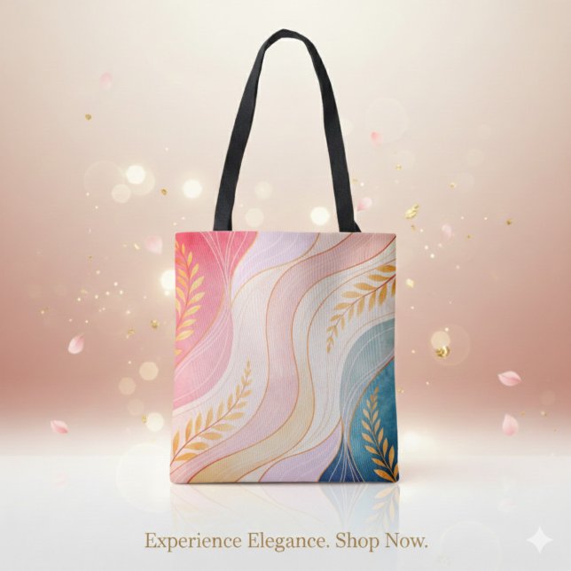 Pastellfarbene abstrakte feminine Tote Bag mit Vol Tasche (Pastel Abstract Feminine Full-Print Tote Bag)