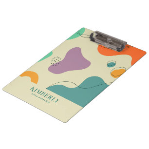 Pastellfarbene abstrakte Formen moderner Hintergru Klemmbrett