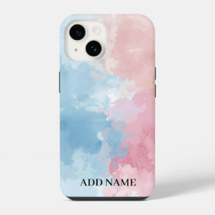 Pastellfarbene abstrakte Handyhülle – Personalisie iPhone 14 Hülle