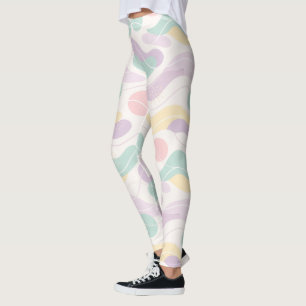 Pastellfarbene abstrakte nahtlose Musterwellen und Leggings