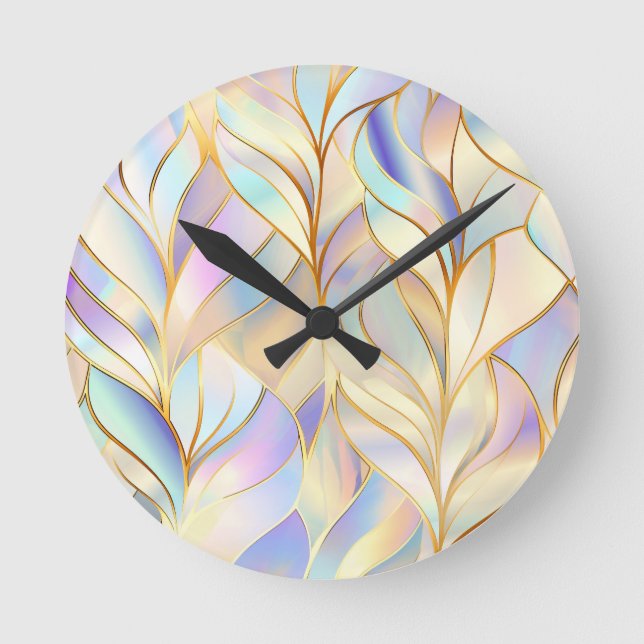 Pastellfarbene abstrakte Wanduhr (Vorderseite)